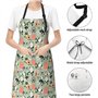 Tablier de cuisine en tissu Oxford avec motif chats de dessins animés pour adultes, noir, taille unique