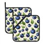Blueberry Pattern03 Lot de 2 maniques isolantes carrées pour cuisine et pâtisserie