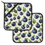 Blueberry Pattern03 Lot de 2 maniques isolantes carrées pour cuisine et pâtisserie