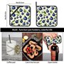 Blueberry Pattern03 Lot de 2 maniques isolantes carrées pour cuisine et pâtisserie
