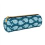 WURTON Trousse à crayons en cuir avec imprimé baleines de dessin animé - Pochette élégante avec fermeture éclair - Pour adultes