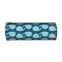 WURTON Trousse à crayons en cuir avec imprimé baleines de dessin animé - Pochette élégante avec fermeture éclair - Pour adultes