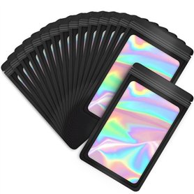 Lot de 120 sacs holographiques refermables avec fenêtre avant