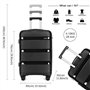 Kono Set de 3 Pièces Valise de Voyage Rigide Valise Soute Avion en Polypropylène Légere Ensembles de Bagages 55/65/76cm à 4 roul