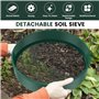OROMYO Tamis de jardin rond 4 en 1 - 30 cm - En acier inoxydable - Avec 4 tamis interchangeables et pelle de jardin - Tamis à je