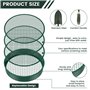 OROMYO Tamis de jardin rond 4 en 1 - 30 cm - En acier inoxydable - Avec 4 tamis interchangeables et pelle de jardin - Tamis à je