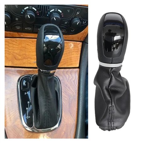 JVEIWAD 1 Pommeau De Levier De Vitesse Automatique Noir avec Bottes De Guêtre Compatible avec Mercedes Compatible avec Les Trans