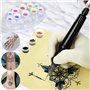 300 Pièces Encre Tatouage Cup, Tattoo Ink Encre Cup avec Des Supports De Coupes et 2 Peau Synthétique Tatouage, Petits et Moyens