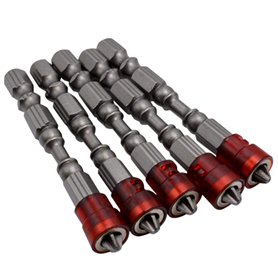 PULABO Embout de tournevis magnétique pour cloison sèche en acier chromé de qualité supérieure 1/4 'S2 PH2 L65xD9mm Embout de vi