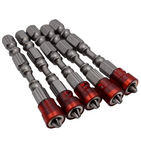 PULABO Embout de tournevis magnétique pour cloison sèche en acier chromé de qualité supérieure 1/4 'S2 PH2 L65xD9mm Embout de vi