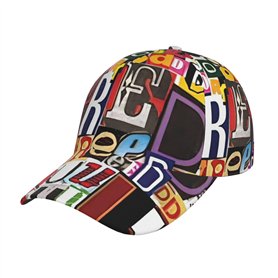 CHUNMINW Casquette de baseball tendance imprimée lettre et chiffres avec fermeture à boucle réglable pour papa