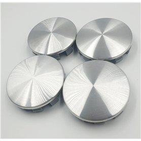 BizTech Lot de 4 cache-moyeux universels argentés pour centre de roue de voiture en alliage sans logo