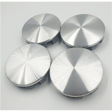 BizTech Lot de 4 cache-moyeux universels argentés pour centre de roue de voiture en alliage sans logo