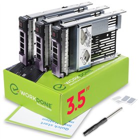 WORKDONE Pack 3u.-Plateau Caddy HDD 3.5" et Adaptateur 2.5" - Compatibles avec serveurs Dell PowerEdge 11-13ème - Manuel - Autoc