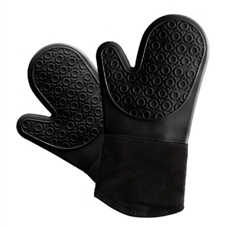 BIGTO Gant de cuisine avec coque en silicone résistant à la chaleur jusqu'à 500°C - Manique étanche pour barbecue