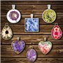 Ensemble Cabochons,24 Pack Plateaux Supports Pendentif Rond avec Cabochons en Verre 24 Pack Transparent Dome pour Fabrication de