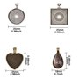 Ensemble Cabochons,24 Pack Plateaux Supports Pendentif Rond avec Cabochons en Verre 24 Pack Transparent Dome pour Fabrication de