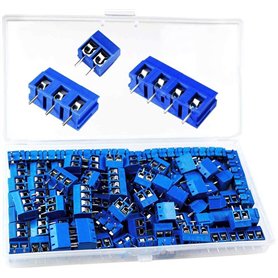 PCB Bornier 100 Pièces Bornier à Visser 5mm Bornier à Souder PCB Connecteur / Connector 2 broches/3 broches/4 broches Pour DIY C