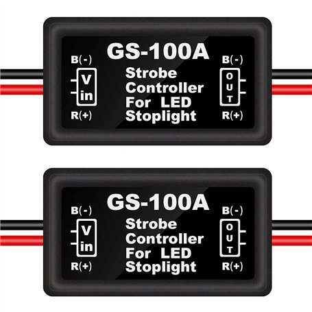 Kinstecks ​​2PCS LED Flash Stroboscope Contrôleur De Frein Clignotant Frein Stroboscope Module Pour Motos Voitures Camions (Seul
