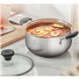 Marmite En acier inoxydable avec couvercle Marmite faitout de cuisson marmite à soupe Casserole antiadhésive Batterie de cuisine