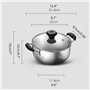 Marmite En acier inoxydable avec couvercle Marmite faitout de cuisson marmite à soupe Casserole antiadhésive Batterie de cuisine