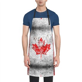 Tablier de Poche Drapeau Canada Adulte Oxford Tablier de Cuisine Cuisine Peinture Polyvalent Noir Taille Unique