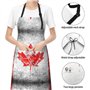 Tablier de Poche Drapeau Canada Adulte Oxford Tablier de Cuisine Cuisine Peinture Polyvalent Noir Taille Unique, Noir , Taille U