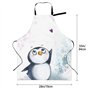 Tablier de cuisine en tissu Oxford avec poche « I Love Penguins » pour adulte, Noir , taille unique