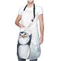 Tablier de cuisine en tissu Oxford avec poche « I Love Penguins » pour adulte, Noir , taille unique