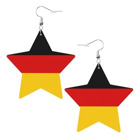 Boucles d'oreilles légères en cuir avec motif drapeau allemand pour femme