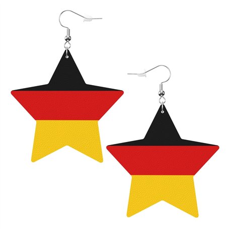 Boucles d'oreilles légères en cuir avec motif drapeau allemand pour femme