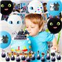 SYTTNUM Dragon Décoration De Ballon D'anniversaire, 32 Pièces Décoration De Fête Pour Film De Dessins Animés Bannière, Fête D'an