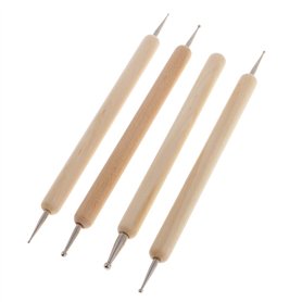 Lot de 4 stylos à double tête spirale pour indentation d'argile souple Outil de modelage