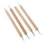 Lot de 4 stylos à double tête spirale pour indentation d'argile souple Outil de modelage