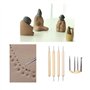Lot de 4 stylos à double tête spirale pour indentation d'argile souple Outil de modelage