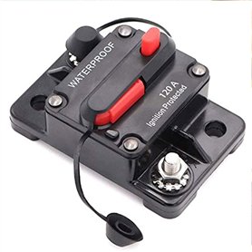 Disjoncteur audio en ligne étanche DC 12 V-48 V avec porte-fusible à réinitialisation manuelle