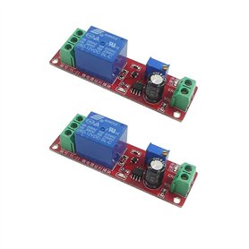 Aihasd 2 pièces NE555 Délai de l'oscillateur 12 V DC Réglable de 0 à 10 secondes Temporisation Module de commutation Minuterie à
