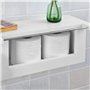 SoBuy® FRG175-W Dérouleur Papier Toilette - Distributeur WC Porte Papier Mural avec Support pour Déposer Smartphone et Porte-rev