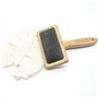Value Rug Peigne à Brosse en Fil de Mouton en Peau de Mouton Grand Manche en Bois