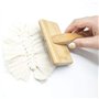 Value Rug Peigne à Brosse en Fil de Mouton en Peau de Mouton Grand Manche en Bois