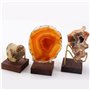 Perfeclan Métal Minérale Fossile Stand Titulaire D'affichage Rack Support en Bois pour Agate Roches, Style 02