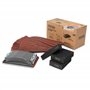 KENDO Lot de 84 feuilles de papier abrasif 93 x 230 mm avec 1 bloc de ponçage manuel et 3 éponges abrasives. Grains : 10 x P40/6