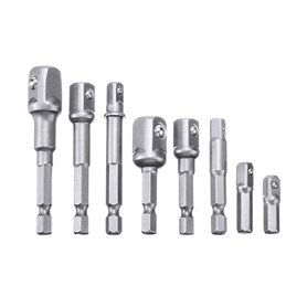 8 pièces barre d'extension for outils accessoires jeu d'adaptateurs de douille hexagone forets à percussion pilote clé à barre d