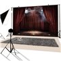 YongFoto 3x2m Fond de Photographie de Scène Vintage Plancher en Bois Toile de Fond de Scène Rideau Rouge Foncé Smog Photo pour F