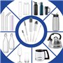 MR.SIGA Ensemble de 5 Brosses Bouteille avec Support de Rangement, Goupillon Bouteille Brosse Biberon Bébé Thermos Gobelet Verre