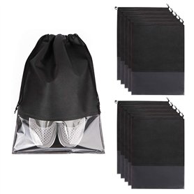 Yizunnu Sac à Chaussures de Voyage 10pcs avec Fenêtre Transparante Sac de Rangement Anti-Poussière Imperméable pour Chaussures V