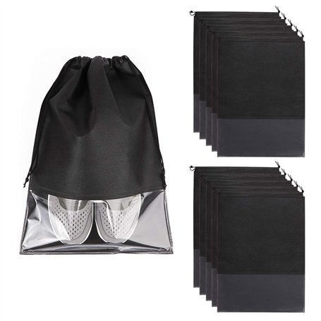 Yizunnu Sac à Chaussures de Voyage 10pcs avec Fenêtre Transparante Sac de Rangement Anti-Poussière Imperméable pour Chaussures V