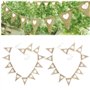JZK 2X Cru Blanc Cœur Lin Drapeau Bruant Bannière Drapeau Jute Drapeaux Triangle Cabine de décoration pour Fête Accueil Mariage