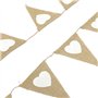 JZK 2X Cru Blanc Cœur Lin Drapeau Bruant Bannière Drapeau Jute Drapeaux Triangle Cabine de décoration pour Fête Accueil Mariage 