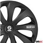 Sparco Enjoliveurs Sicilia - 16-Pouces - Noir/Carbone - Set de 4 pièces